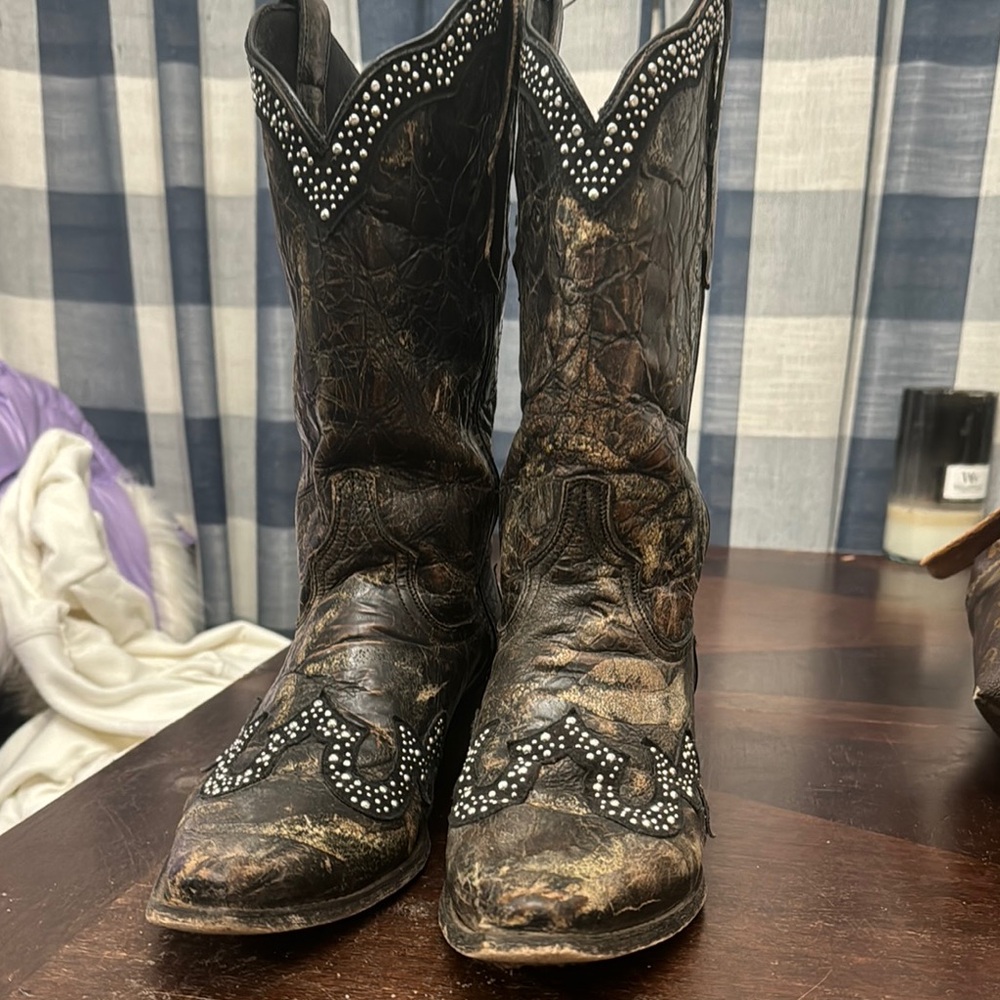 Vintage Western Cowboy Boots with Studded Details